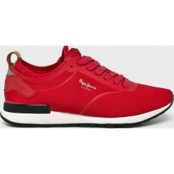 Pepe Jeans - Buty Boston Knit. Czerwone buty sportowe męskie marki Pepe Jeans, z jeansu, na sznurówki. Za 389,90 zł.