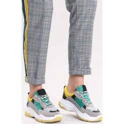 Szaro-Miętowe Sneakersy Jigger. Szare sneakersy damskie marki other, z materiału. Za 89,99 zł.