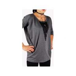 S - 5XL - bluza oversize z koronką. Szare bluzy damskie marki Collibri, s, w koronkowe wzory, z dzianiny. Za 119,00 zł.