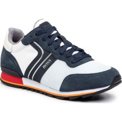 Sneakersy BOSS - Parkour 50433661 10214574 01 Open White 124. Niebieskie sneakersy męskie Boss, na co dzień, bez wzorów, ze skóry, eleganckie, bez zapięcia. Za 749,00 zł.