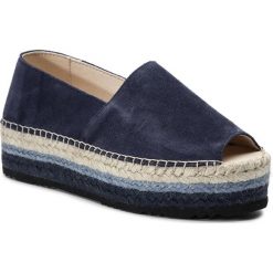 Espadryle EVA MINGE - EM-14-05-000104 807. Niebieskie espadryle damskie Eva Minge, bez wzorów, z zamszu, bez obcasa, na koturnie. W wyprzedaży za 279,00 zł.