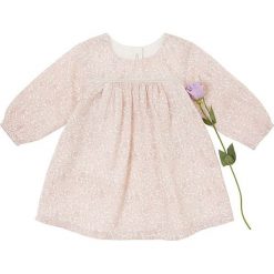 Sukienka w kolorze jasnoróżowym. Różowe sukienki niemowlęce Benetton Kids, bez wzorów, bez rękawów, midi, rozkloszowane. W wyprzedaży za 52,95 zł.