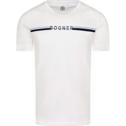 T-shirt BOGNER ROC. Białe t-shirty męskie Bogner, bez wzorów, z bawełny, klasyczne, z okrągłym kołnierzem. Za 360,00 zł.