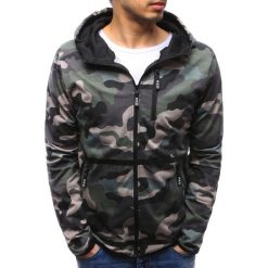 Bluzy męskie: Bluza męska rozpinana z kapturem woodland camo (bx3483)