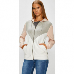 Roxy - Bluza. Szare bluzy damskie Roxy, s, z nadrukiem, z bawełny, bez rękawów, z kapturem. W wyprzedaży za 199,90 zł.