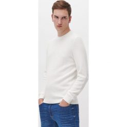 Sweter ze splotem w jodełkę - Kremowy. Białe swetry męskie Reserved, s, bez wzorów, ze splotem, bez kołnierzyka, bez kaptura. Za 119,99 zł.