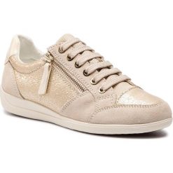 Sneakersy GEOX - D Myria B D8468B 0KY22 C2L5K Lt Gold/Cream. Żółte półbuty damskie Geox, z zamszu. W wyprzedaży za 339,00 zł.