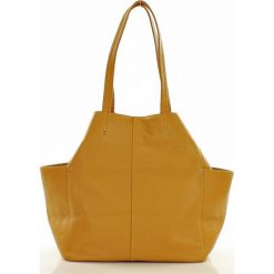 Shopper bag damskie: LISA – Torebka skórzana italian bag MAZZINI żółta