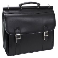 Skórzana Teczka Męska Mcklein Halsted 80335 na laptopa 15,4" Czarna - Czarny. Czarne aktówki męskie Mcklein, w paski, eleganckie. Za 832,02 zł.