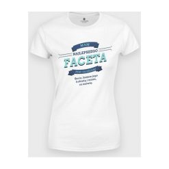 Koszulka Mam najlepszego faceta 4. Koszulki męskie MegaKoszulki, m, bez wzorów, z bawełny, z podwójnym kołnierzykiem, bez rękawów. Za 49,90 zł.