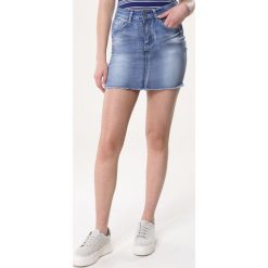 Niebieska Spódnica Embellish. Niebieskie spódniczki damskie Born2be, s, z denimu, mini. Za 99,99 zł.