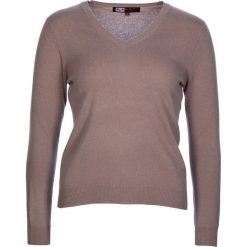 Kaszmirowy sweter w kolorze szarobrązowym. Szare swetry damskie 100% Cachemire, bez wzorów, z kaszmiru, klasyczne, bez rękawów, bez kaptura. W wyprzedaży za 199,95 zł.