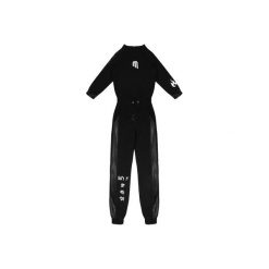 BLACK JUMPSUIT "LUCK IS ON MY SIDE". Czarne kombinezony damskie Mar.ska, s, w paski, z dresówki, bez kołnierzyka, bez rękawów. Za 290,00 zł.