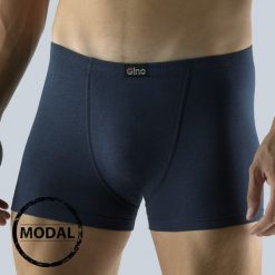 Bokserki GINO Modal granatowe 068. Czarne bokserki męskie GINO, bez wzorów, z dzianiny. Za 37,99 zł.
