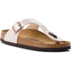 Japonki BIRKENSTOCK - Gizeh Bs 943873 Graceful Pearl White. Białe klapki damskie Birkenstock, bez wzorów, ze skóry ekologicznej, bez obcasa. Za 289,00 zł.