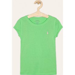Polo Ralph Lauren - T-shirt dziecięcy 134-176 cm. Zielone bluzki dziewczęce z bawełny, z okrągłym kołnierzem, krótkie. Za 159,90 zł.