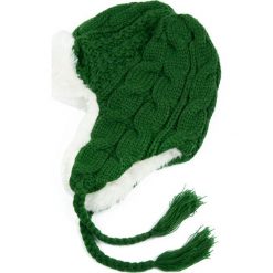 Czapka damska Ciepła uszatka Warkocz zielona. Zielone czapki zimowe damskie Art of Polo. Za 36,52 zł.