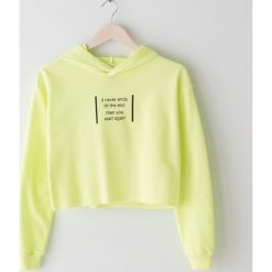 Neonowa bluza typu crop - Żółty. Żółte bluzy damskie Sinsay, s, bez wzorów, bez rękawów, bez kaptura. Za 39,99 zł.