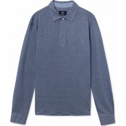 Lniana koszulka polo w kolorze niebieskim. Niebieskie koszulki męskie Hackett London, s, bez wzorów, ze lnu, polo, bez rękawów. W wyprzedaży za 269,95 zł.