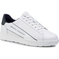 Sneakersy ARMANI EXCHANGE - XUX082 XV262 A170 Off Wht/Green. Białe sneakersy męskie Armani Exchange, na co dzień, bez wzorów, ze skóry ekologicznej, eleganckie, bez zapięcia. Za 569,00 zł.