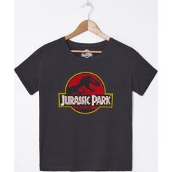 Koszulka Jurassic Park - Szary. Szare t-shirty damskie House, s, bez wzorów, bez kołnierzyka. Za 39,99 zł.