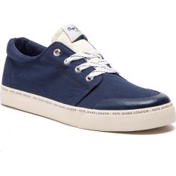 Sneakersy PEPE JEANS - Traveller Basic Man PMS30541 Navy 595. Niebieskie sneakersy męskie Pepe Jeans, bez zapięcia. W wyprzedaży za 149,00 zł.
