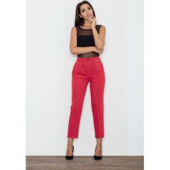 Czerwone Spodnie 7/8 w Kant z Mankietem. Czerwone spodnie damskie Molly.pl, s. Za 134,90 zł.