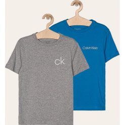 Calvin Klein Underwear - T-shirt dziecięcy 128-176 cm (2-pack). Niebieskie t-shirty chłopięce Calvin Klein Underwear, z nadrukiem, z bawełny, bez rękawów. W wyprzedaży za 99,90 zł.