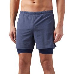 Spodenki i szorty męskie: spodenki do biegania męskie REEBOK RUNNING 2-in-1 SHORT / CD5436
