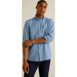 Mango Man - Koszula Teo. Szare koszule męskie jeansowe Mango Man, l, button down, z długim rękawem. Za 199,90 zł.
