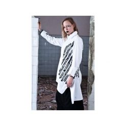 ISHIKAWA koszula. Czarne koszule damskie Pikiel, xs, z nadrukiem, z bawełny, klasyczne, z asymetrycznym kołnierzem. Za 379,00 zł.