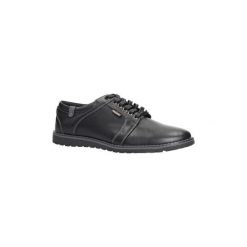 Buty Casu Czarne półbuty sznurowane ze skórzaną wkładką M718-1. Czarne trampki męskie Casu, bez wzorów, na sznurówki. Za 69,99 zł.