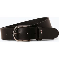 Tommy Hilfiger - Damski pasek skórzany – New Danny, czarny. Czarne paski damskie TOMMY HILFIGER, w paski, ze skóry, klasyczne. Za 199,95 zł.