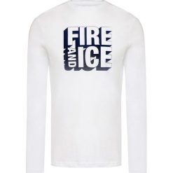 T-shirt BOGNER LEANDER. Białe t-shirty męskie Bogner, z nadrukiem, z tkaniny, z okrągłym kołnierzem, długie. Za 310,00 zł.