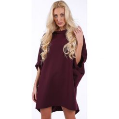 Fioletowa elegancka sukienka oversize 0215. Fioletowe sukienki damskie Fasardi, s, bez wzorów, eleganckie, bez kołnierzyka, bez rękawów, oversize. Za 189,00 zł.