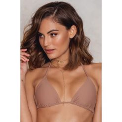 Stroje dwuczęściowe damskie: NA-KD Swimwear Góra od bikini Triangle – Pink,Beige