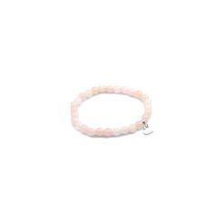 Bransoletka Kwarc Różowy Serduszko srebro. Różowe bransoletki damskie Brazi druse jewelry, z kwarcem, srebrne. Za 120,00 zł.
