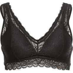 Biustonosz bralette bonprix czarny. Czarne biustonosze bonprix, w koronkowe wzory, z koronki. Za 34,99 zł.