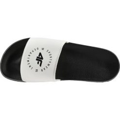 Klapki damskie KLD202 - biały. Białe klapki damskie 4f, bez wzorów, bez obcasa. Za 59,99 zł.