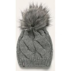 Answear - Czapka. Szare czapki damskie ANSWEAR, na zimę, bez wzorów, z dzianiny. W wyprzedaży za 39,90 zł.