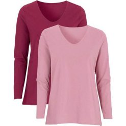 Cellbes Bluzka 2 Pack złamany róż burgundowy female różowy/czerwony 34/36. Różowe bluzki damskie Cellbes, bez wzorów, z bawełny, z dekoltem w serek. Za 119,00 zł.