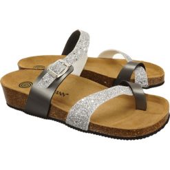 DR. BRINKMANN 701290-9 antrazit/glitzer, klapki/japonki profilaktyczne damskie. Klapki damskie Dr. Brinkmann, bez wzorów, bez obcasa. Za 159,90 zł.