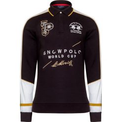 Bluza LA MARTINA OULX. Czarne bluzy męskie La Martina, bez wzorów, prążkowane, sportowe, polo, bez rękawów, bez kaptura. W wyprzedaży za 880,00 zł.