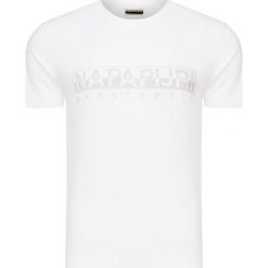 T-shirt NAPAPIJRI SEVORA. Niebieskie t-shirty męskie Napapijri, z nadrukiem, z bawełny, z okrągłym kołnierzem. W wyprzedaży za 144,00 zł.
