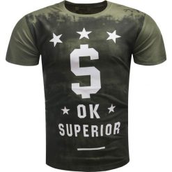 Koszulka męska t-shirt zielony Recea. Zielone koszulki męskie Recea, xl, z nadrukiem, z bawełny, klasyczne, bez kołnierzyka, bez rękawów. W wyprzedaży za 22,99 zł.