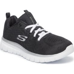 Buty SKECHERS - Get Connected 12615/BKW Black/White. Czarne buty sportowe damskie Skechers, bez wzorów, z tworzywa sztucznego, sportowe, na fitness i siłownię. W wyprzedaży za 149,00 zł.