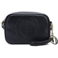 Trussardi Jeans Faith Cross body bag Czarny. Czarne torebki klasyczne damskie Trussardi Jeans, w paski, z jeansu, bez dodatków. Za 567,95 zł.