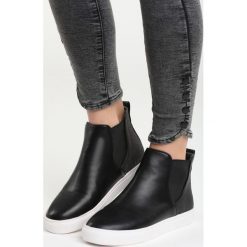 Trampki damskie slip on: Czarne Slip On Jitter