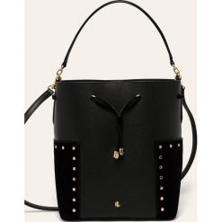 Lauren Ralph Lauren - Torebka skórzana. Czarne kuferki damskie Lauren Ralph Lauren, w paski, z poliesteru, casualowe, z aplikacjami. W wyprzedaży za 949,90 zł.