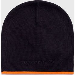 Trussardi Jeans - Czapka. Czarne czapki zimowe męskie Trussardi Jeans, na zimę, z dzianiny. Za 169,90 zł.
